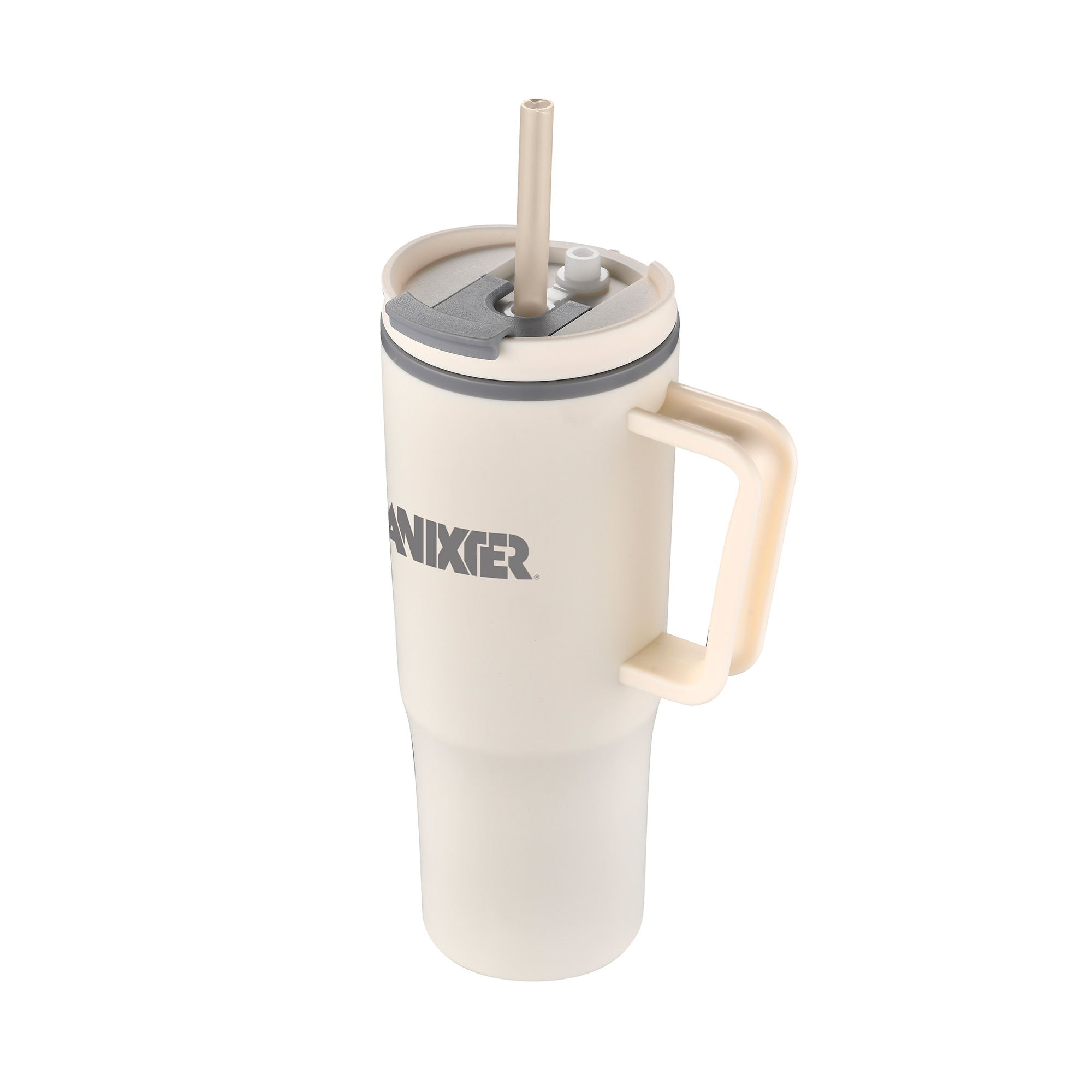 30 Oz. Double Wall Mug w/Handle and Straw 1