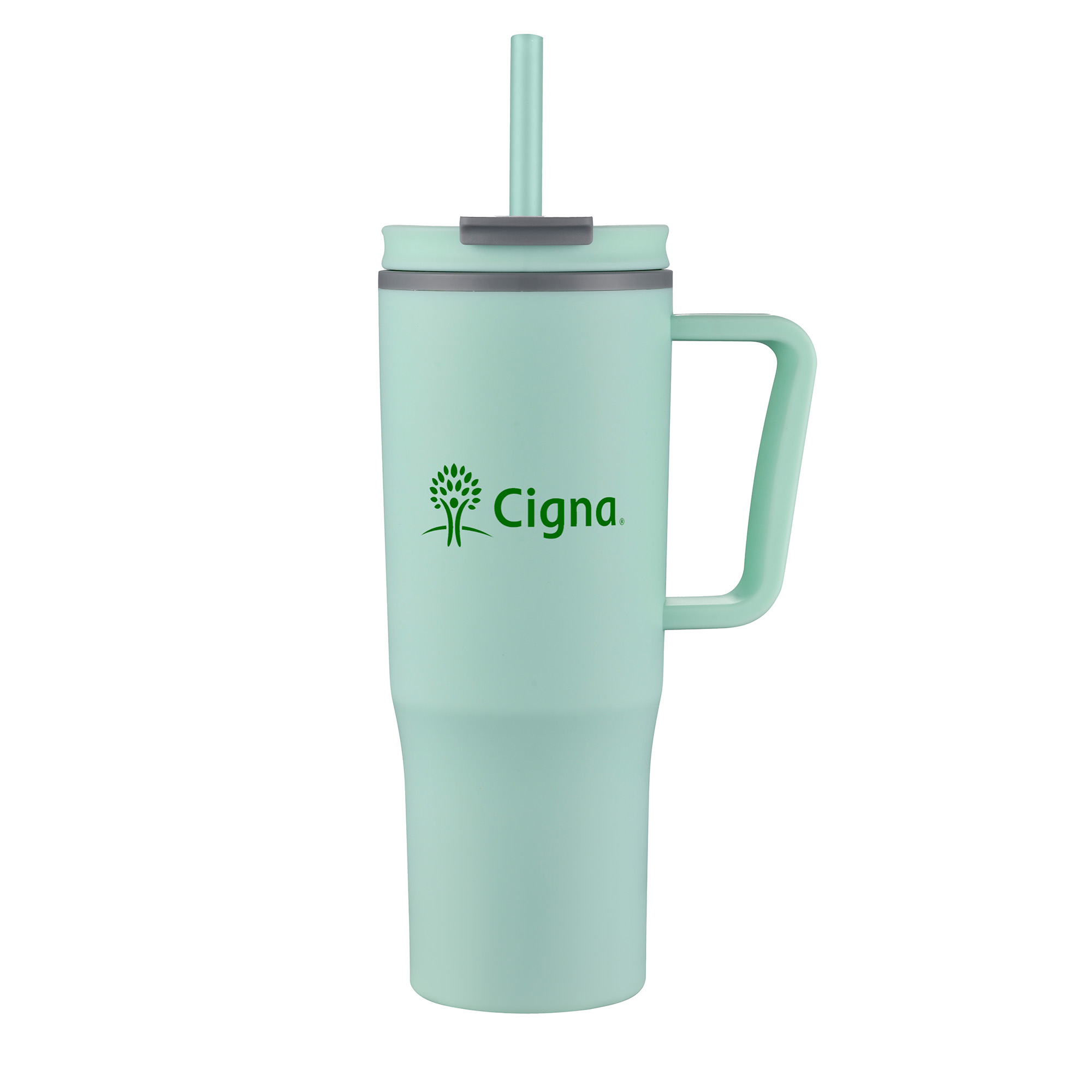 30 Oz. Double Wall Mug w/Handle and Straw 1
