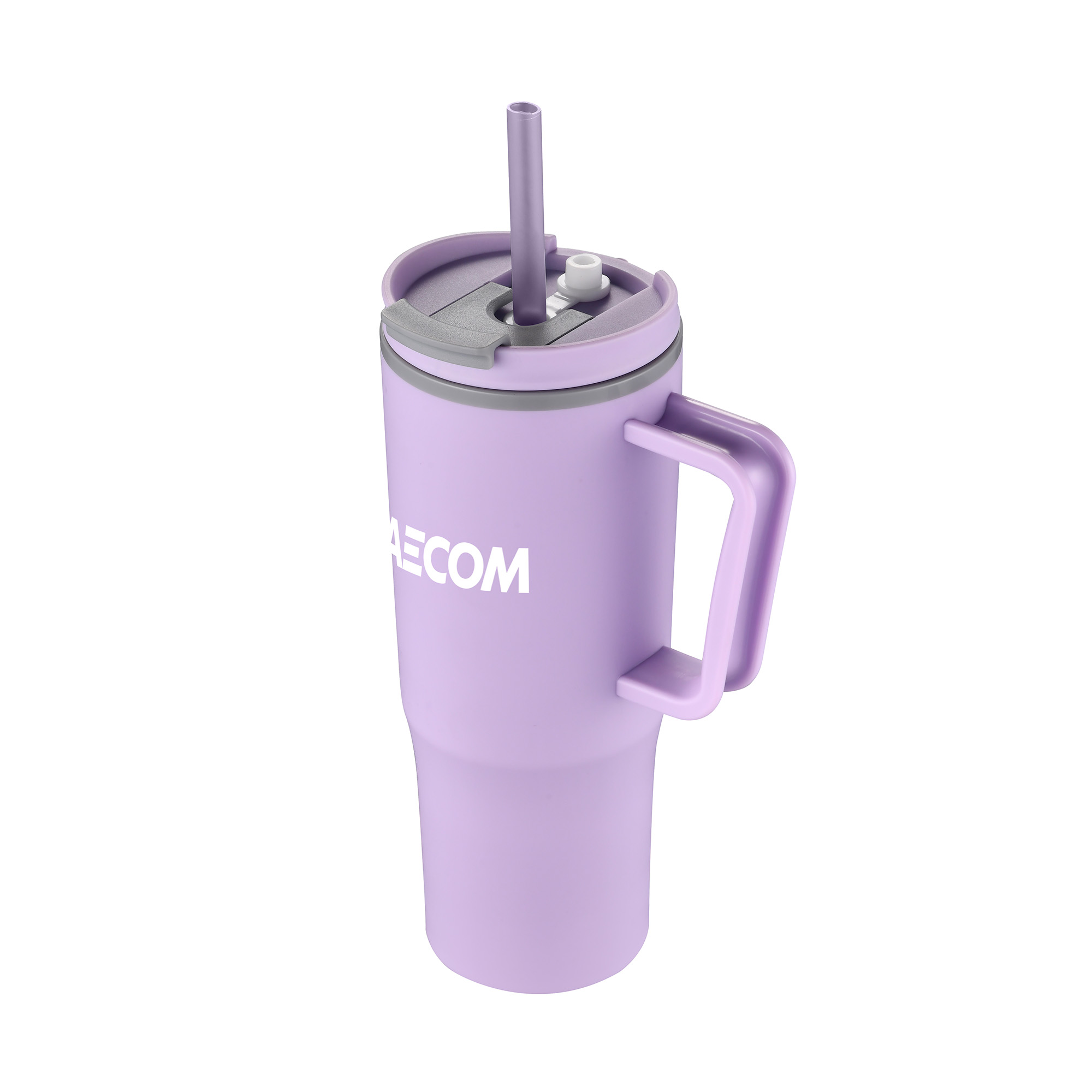 30 Oz. Double Wall Mug w/Handle and Straw 1