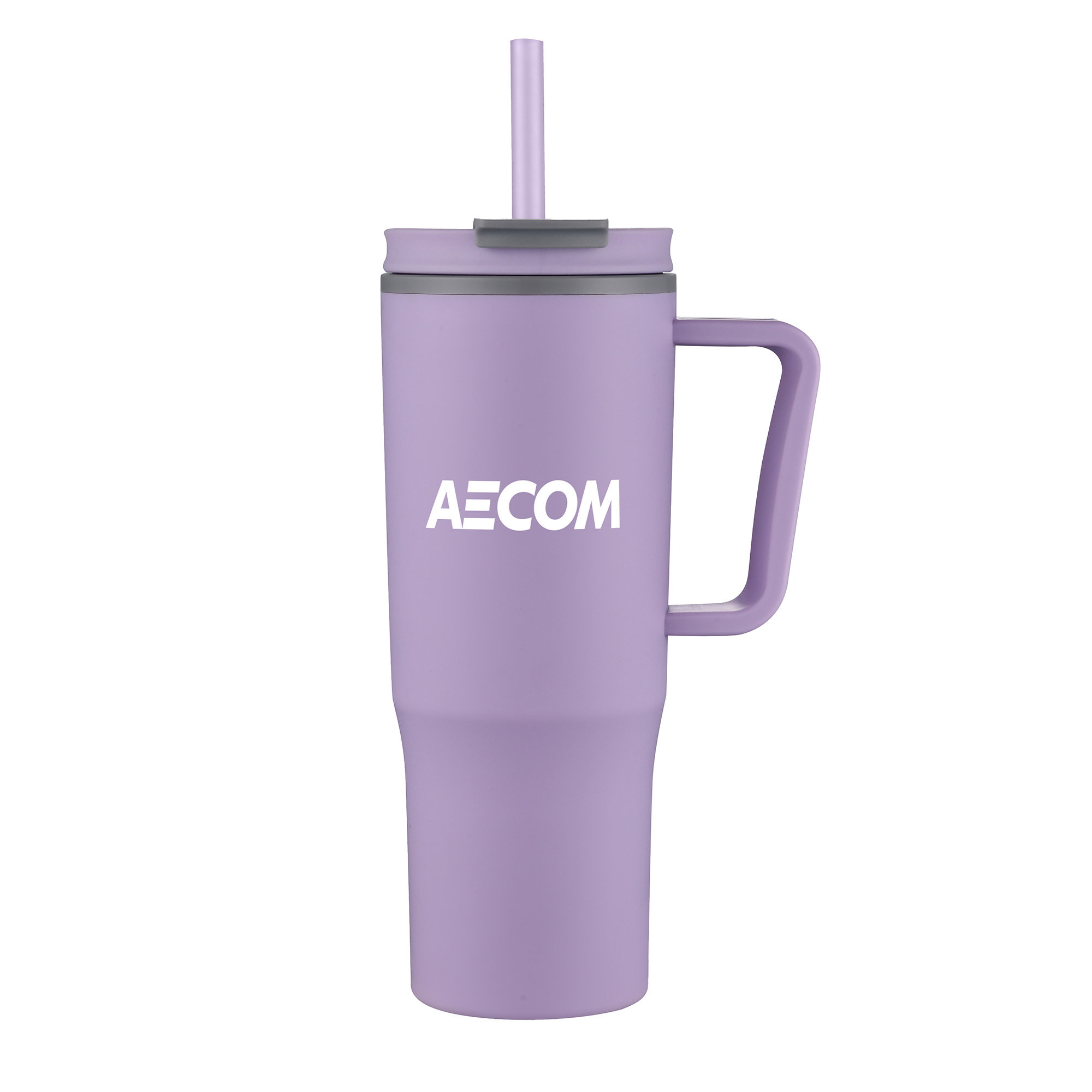 30 Oz. Double Wall Mug w/Handle and Straw 1