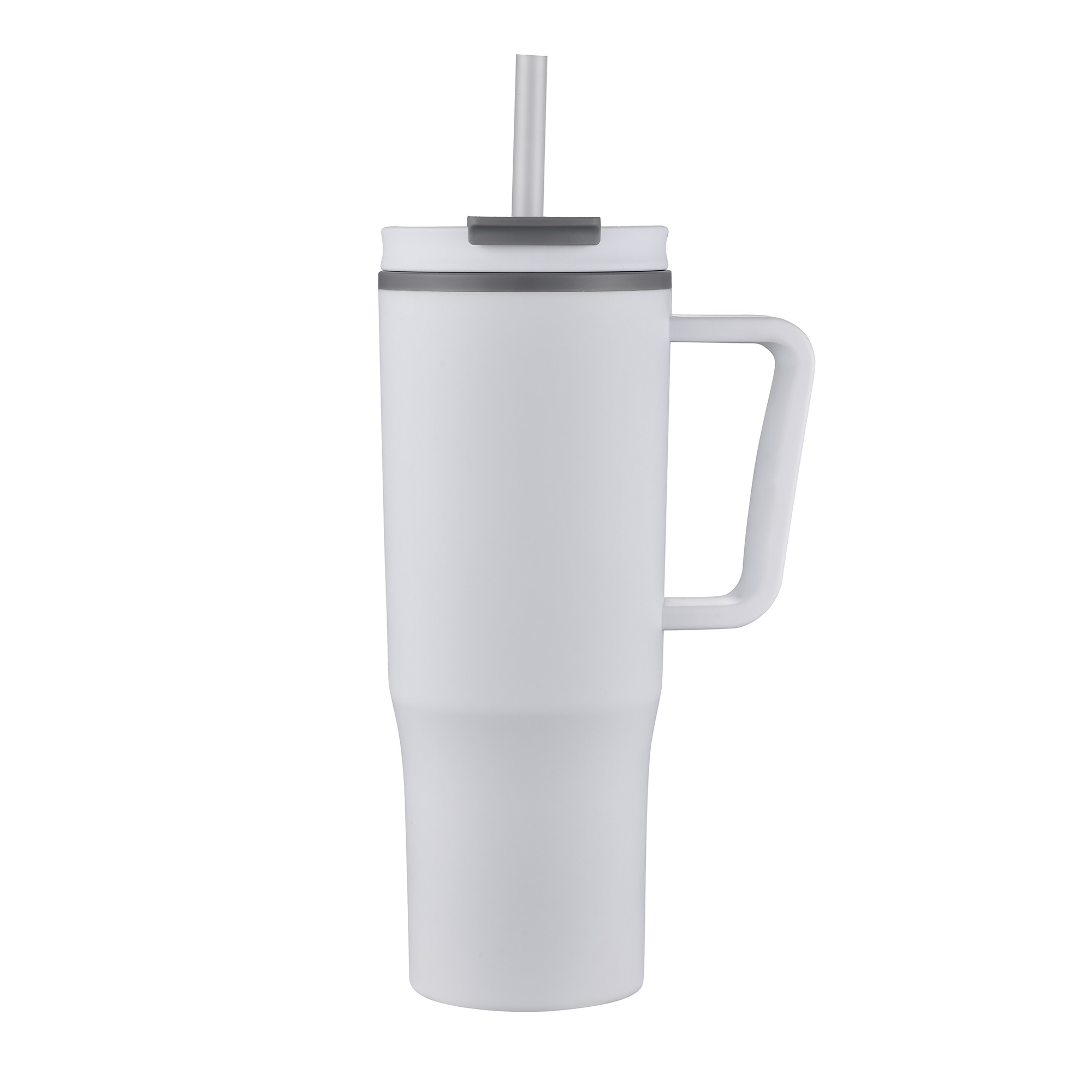30 Oz. Double Wall Mug w/Handle and Straw 1