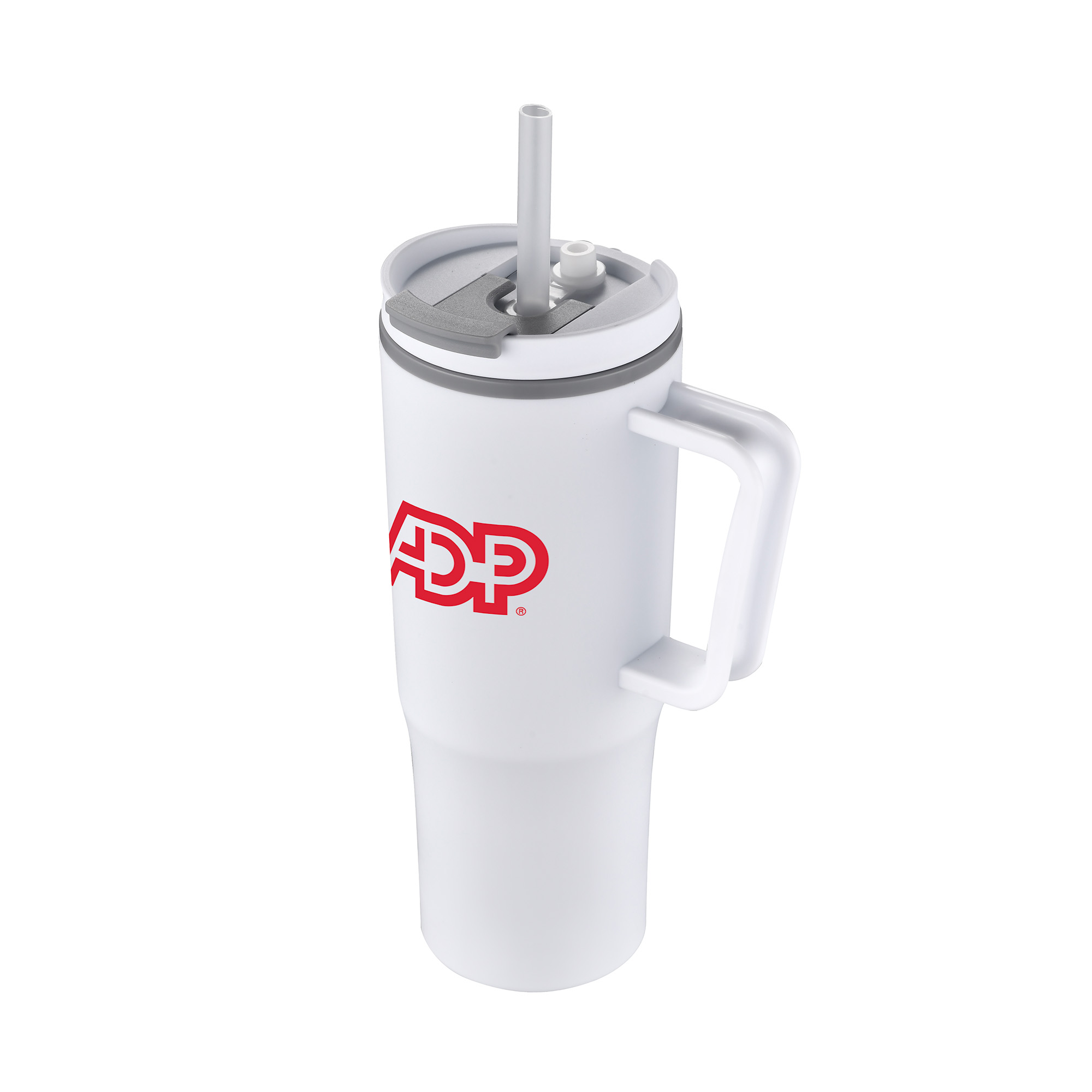30 Oz. Double Wall Mug w/Handle and Straw 1