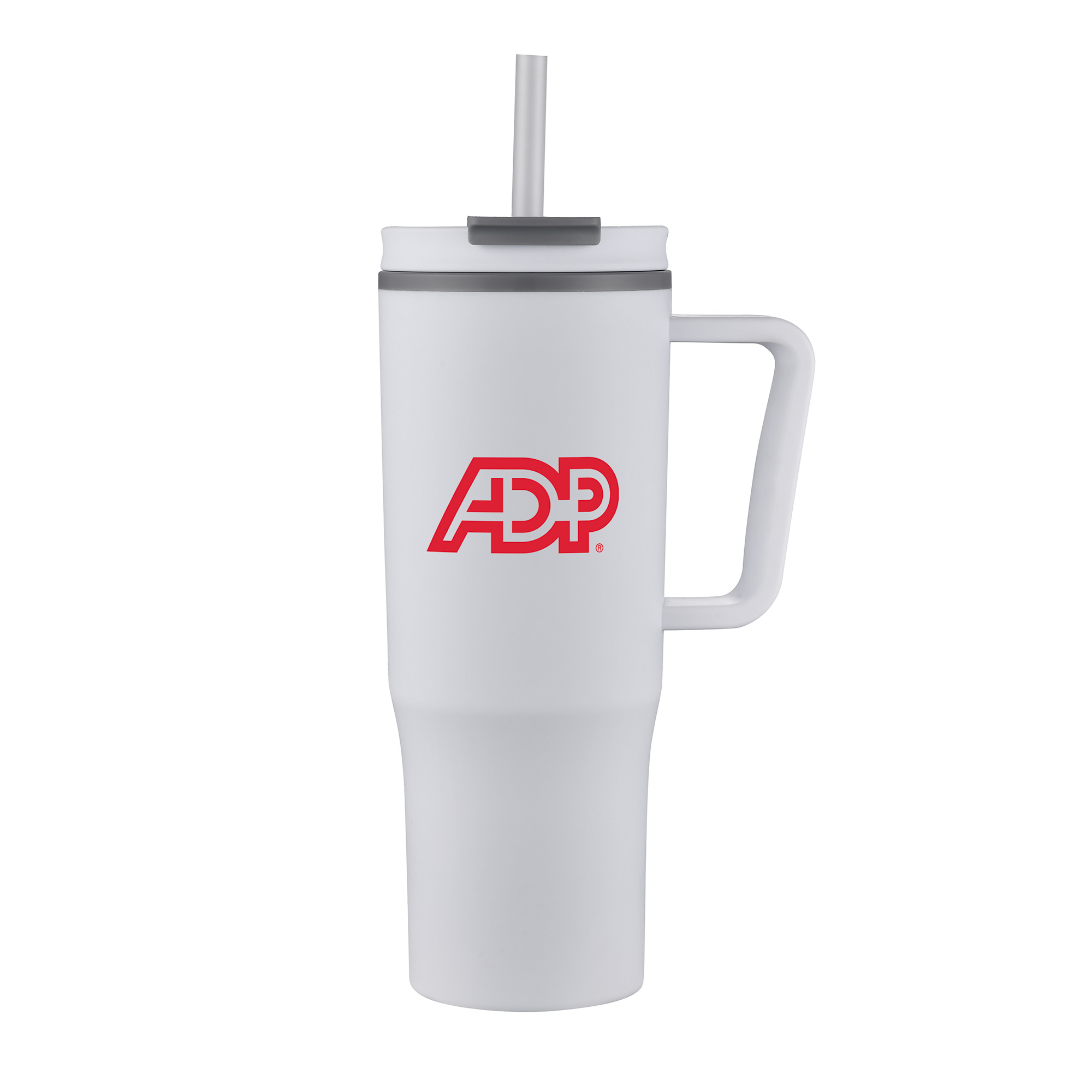 30 Oz. Double Wall Mug w/Handle and Straw 1