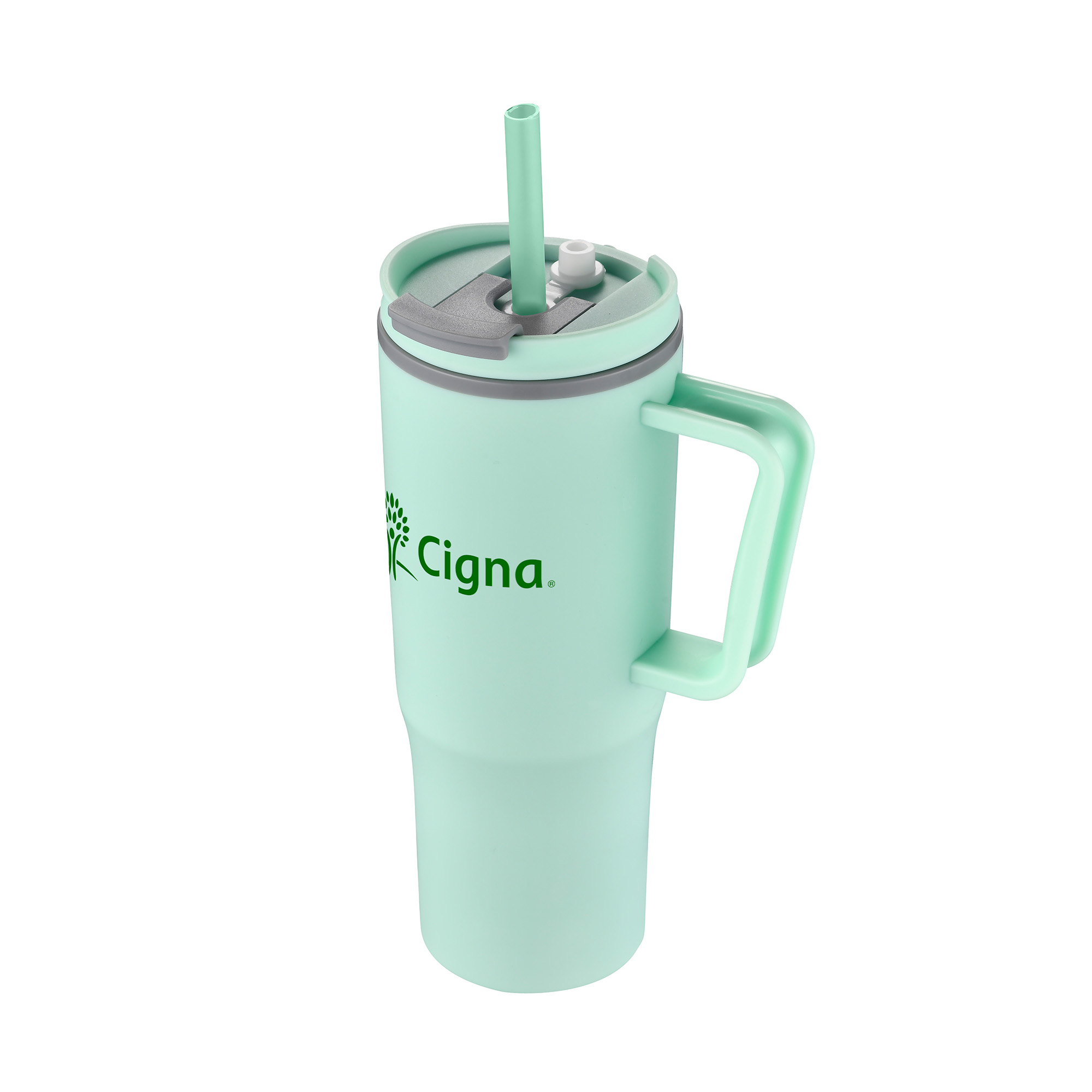 30 Oz. Double Wall Mug w/Handle and Straw 1
