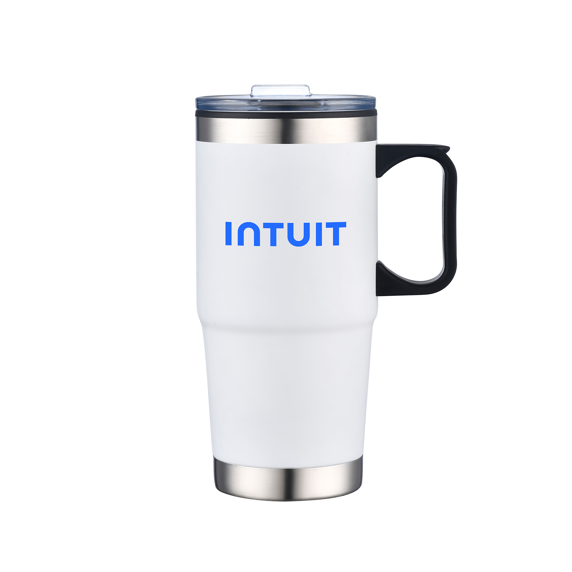 24 Oz. Double Wall Mug w/Clear Closure Lid and Handle 1