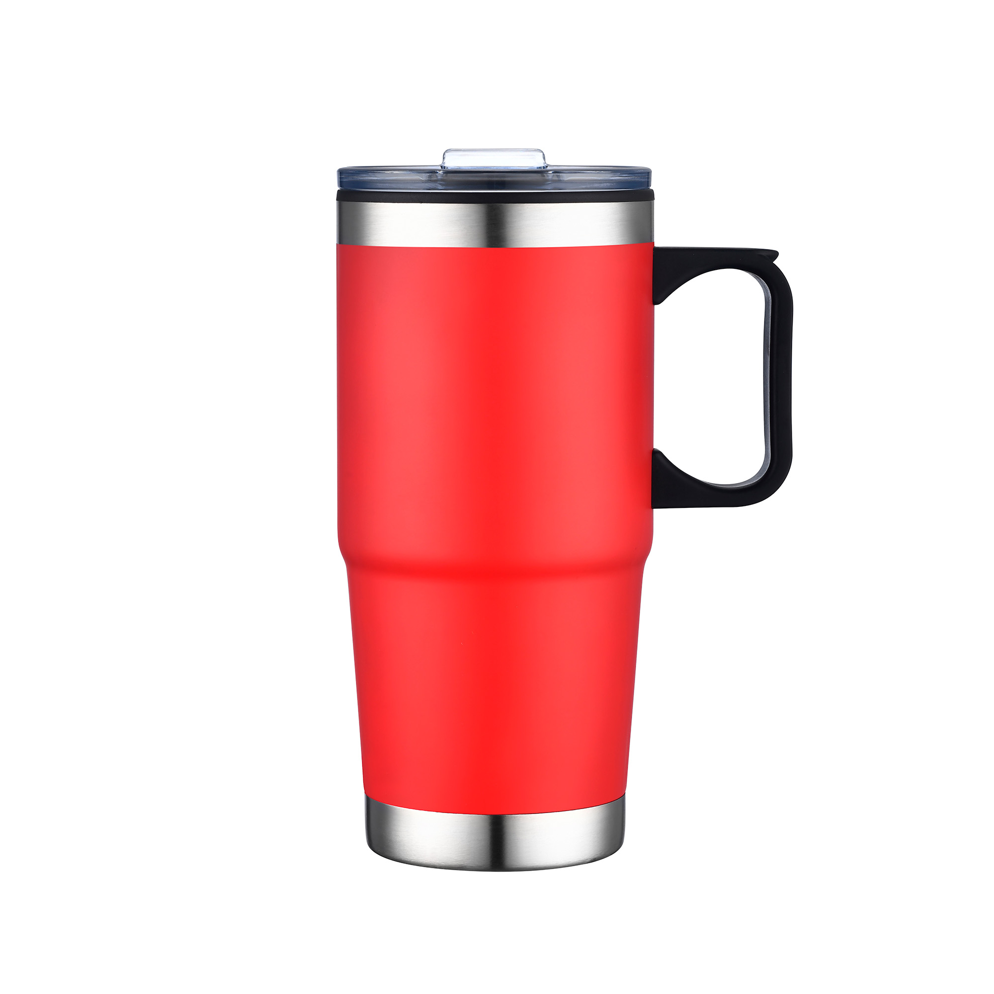 24 Oz. Double Wall Mug w/Clear Closure Lid and Handle 1