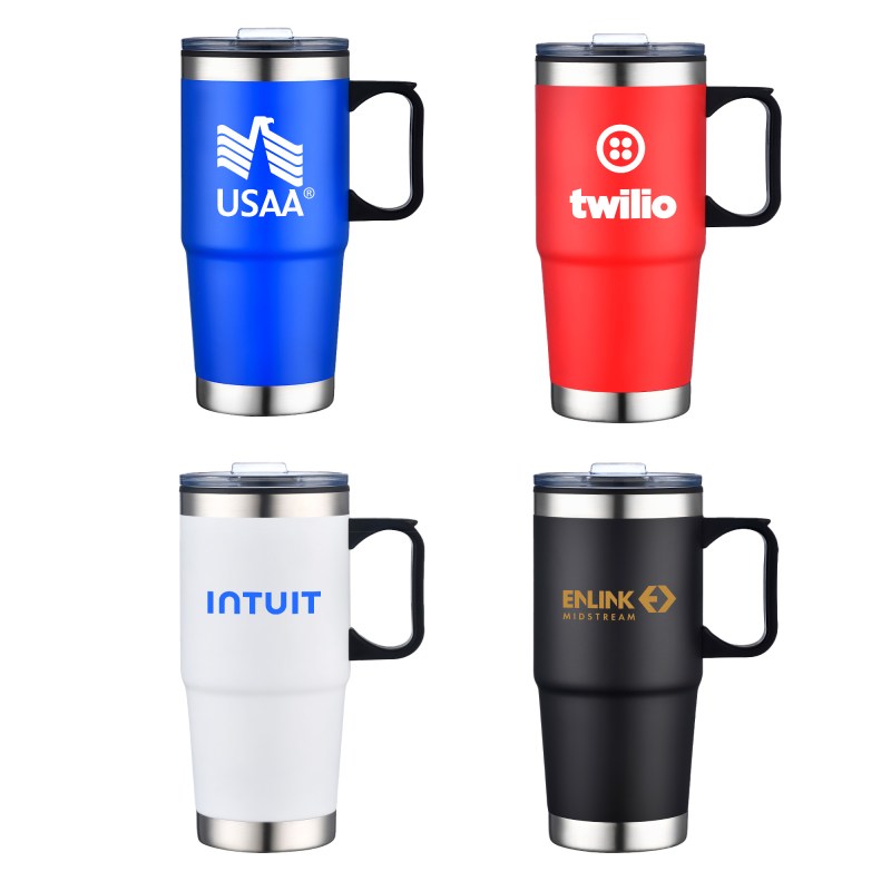 24 Oz. Double Wall Mug w/Clear Closure Lid and Handle 1 24 Oz. Double Wall Mug w/Clear Closure Lid and Handle 1