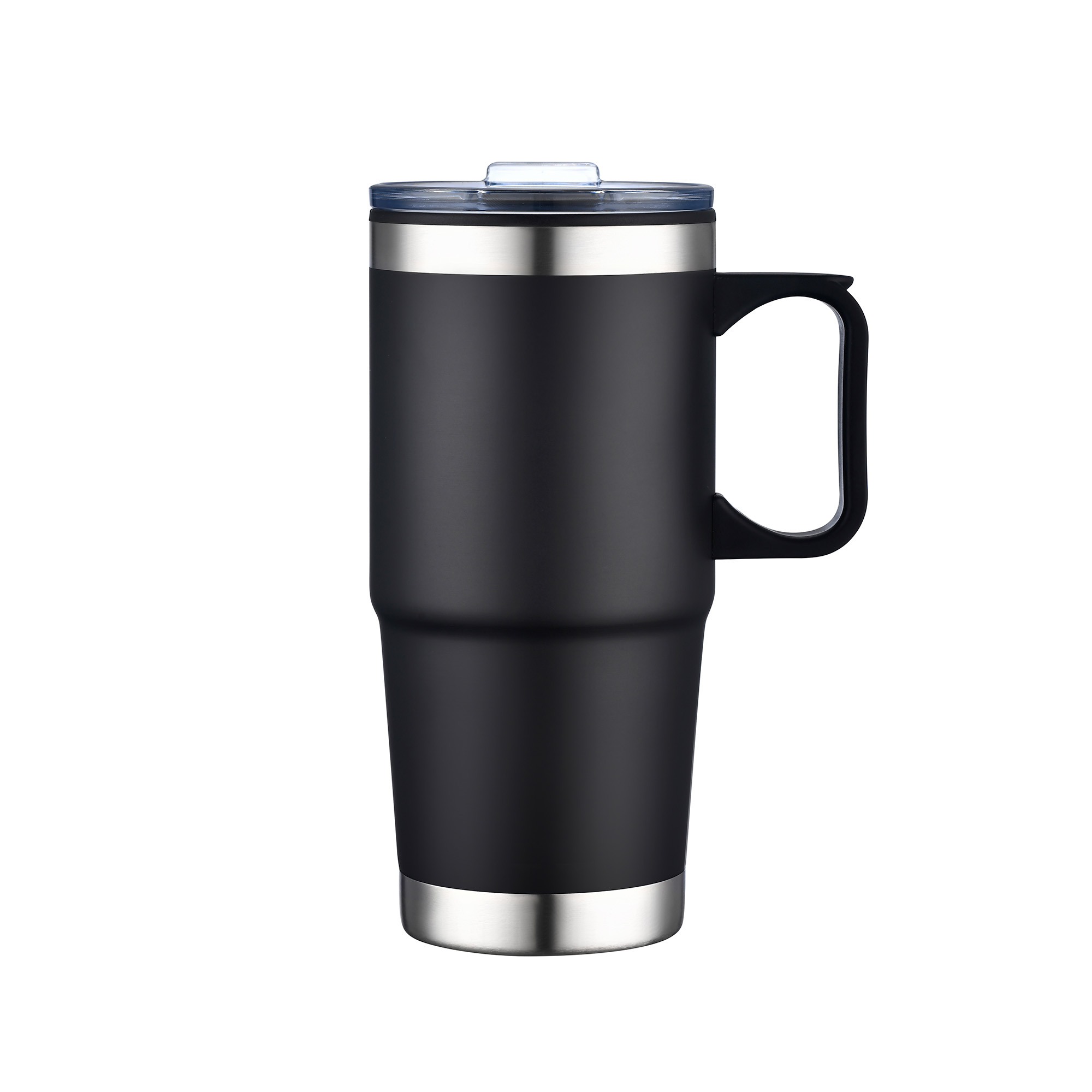 24 Oz. Double Wall Mug w/Clear Closure Lid and Handle 1