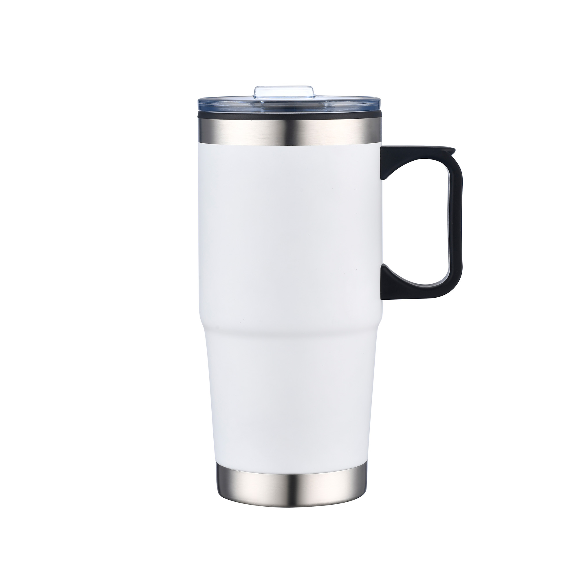 24 Oz. Double Wall Mug w/Clear Closure Lid and Handle 1