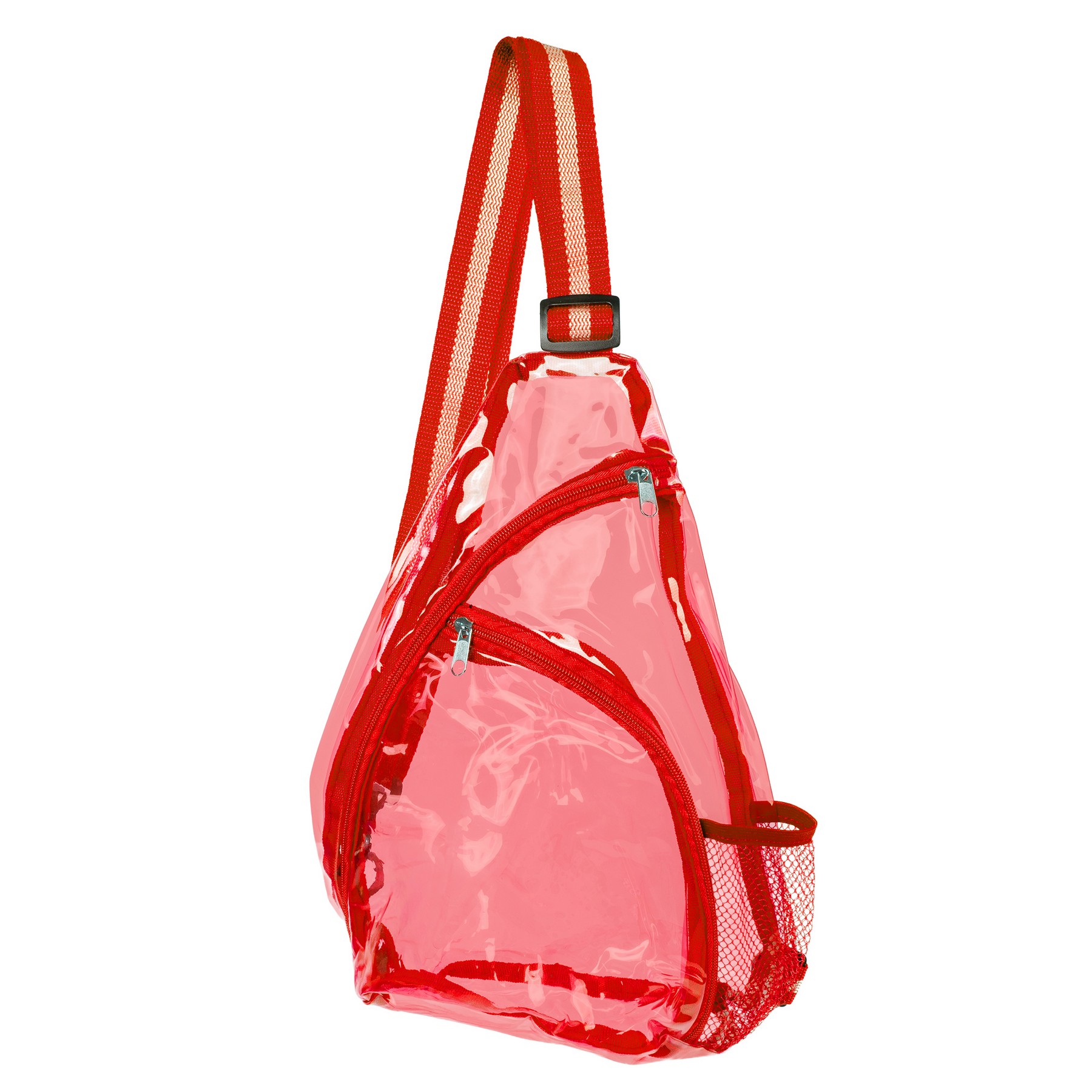 Eco TPU Clear Stylish Sling Shoulder Bag with Side Mesh Pocket 1