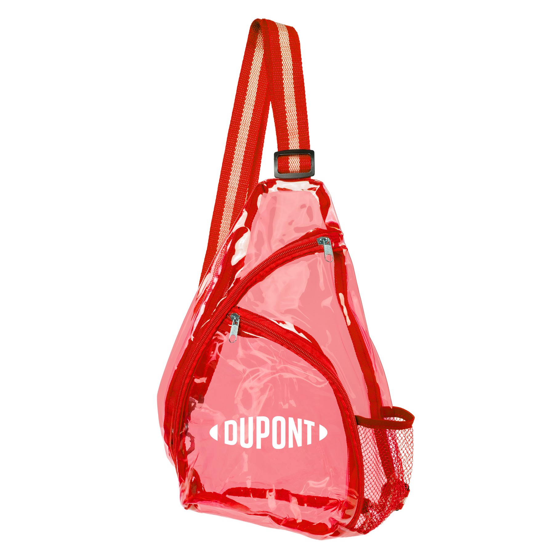 Eco TPU Clear Stylish Sling Shoulder Bag with Side Mesh Pocket 1