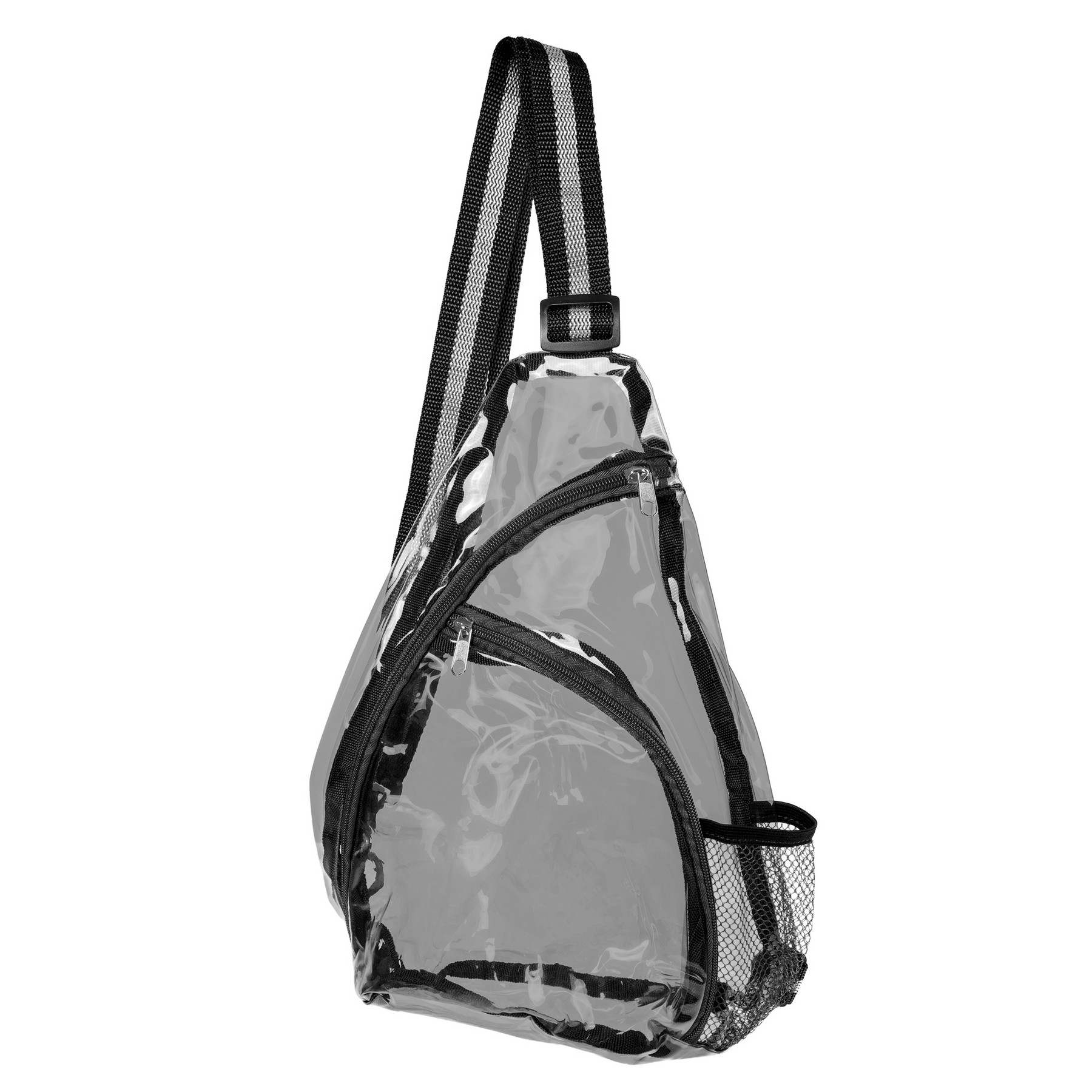 Eco TPU Clear Stylish Sling Shoulder Bag with Side Mesh Pocket 1