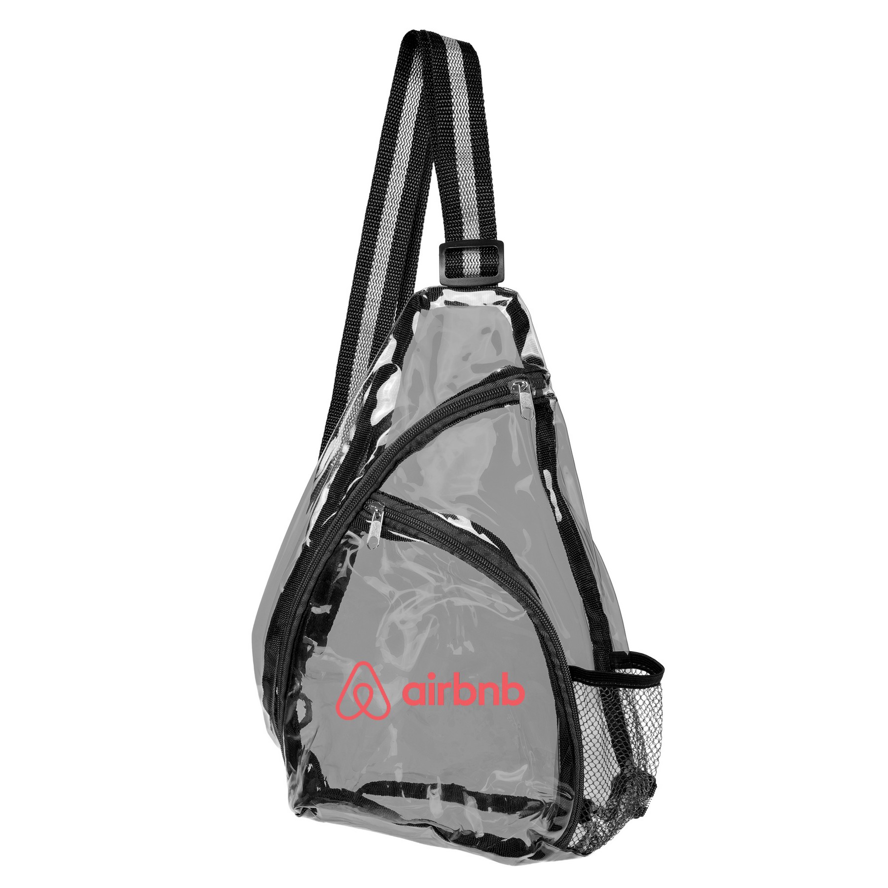 Eco TPU Clear Stylish Sling Shoulder Bag with Side Mesh Pocket 1