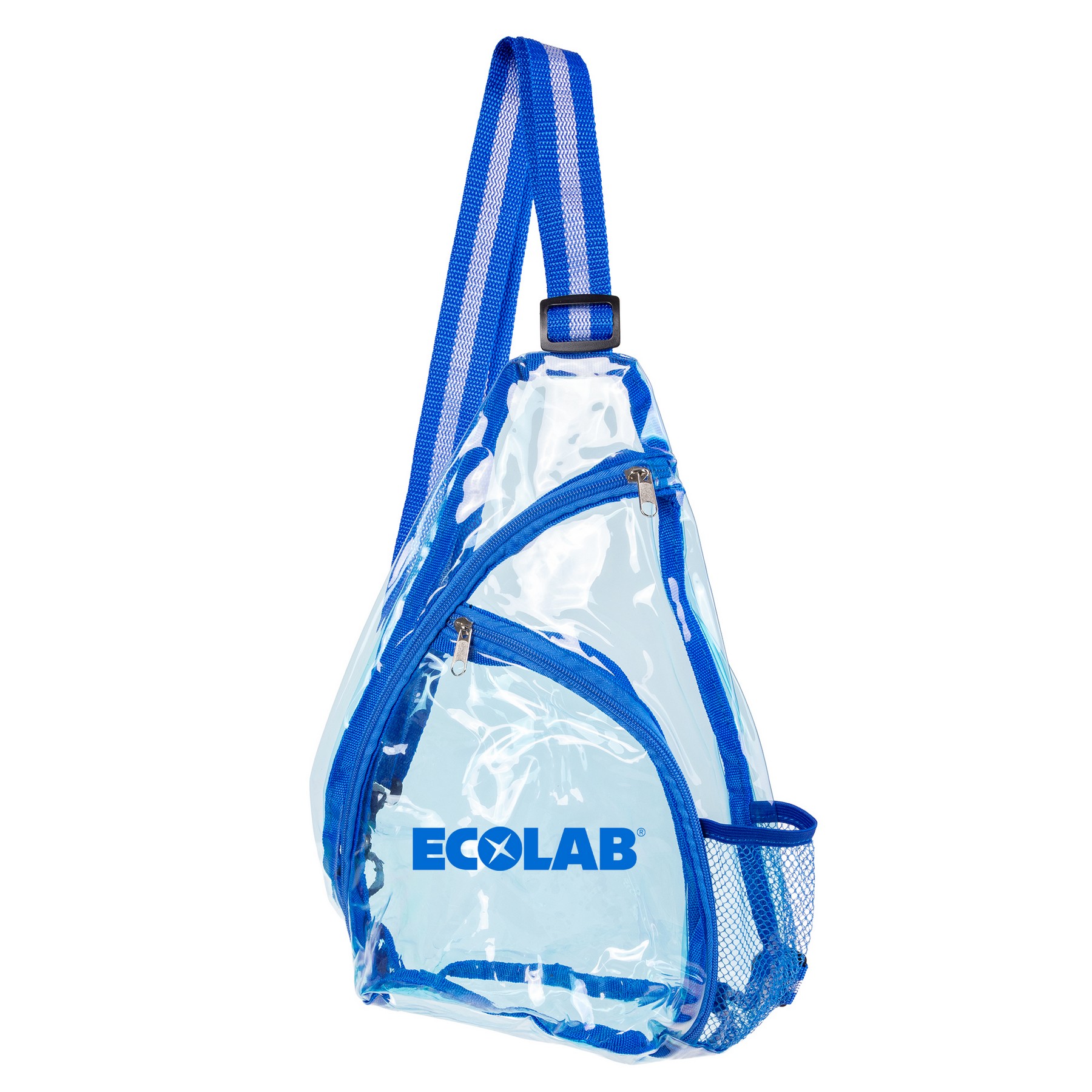 Eco TPU Clear Stylish Sling Shoulder Bag with Side Mesh Pocket 1