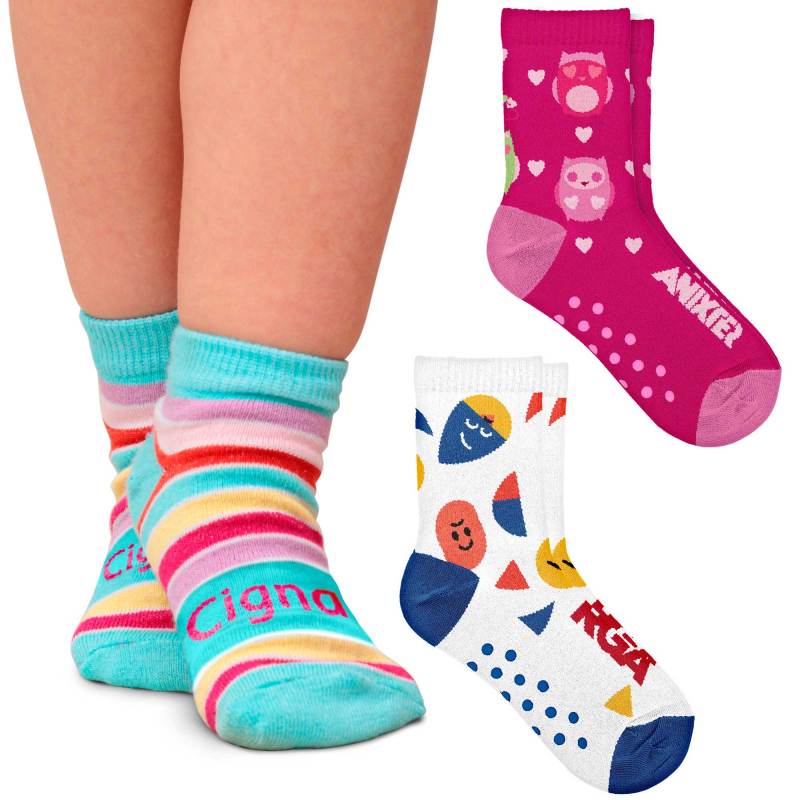 Kids Non-Slip Jacquard Grip Socks (Factory Direct - 11-12 Weeks Ocean) 1 Kids Non-Slip Jacquard Grip Socks (Factory Direct - 11-12 Weeks Ocean) 1