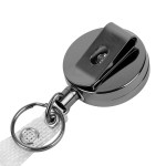 MetalFlex Large Retractable Badge Reel - Black Blank Back MetalFlex Large Retractable Badge Reel - Black Blank Back