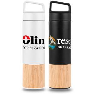 20 Oz. Bamboo-Wrapped Insulated Water Bottle With Handle & Powder-Coating 1 20 Oz. Bamboo-Wrapped Insulated Water Bottle With Handle & Powder-Coating 1