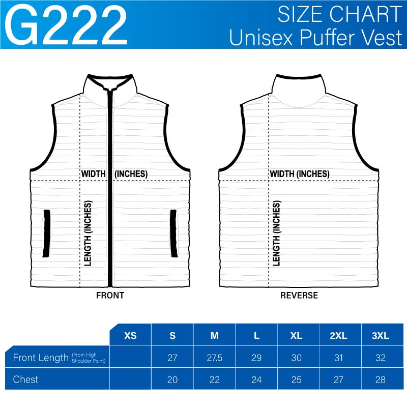 Unisex 100% Polyester Puffer Vest (5 Weeks Air) 1