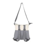Ocean Plastic Two Tone Backpack Tote - White/Gray Blank Back Ocean Plastic Two Tone Backpack Tote - White/Gray Blank Back