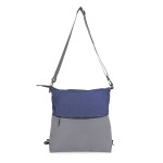 Ocean Plastic Two Tone Backpack Tote - Navy Blue/Gray Blank Front Ocean Plastic Two Tone Backpack Tote - Navy Blue/Gray Blank Front