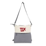 Ocean Plastic Two Tone Backpack Tote - White/Gray Logo Front Ocean Plastic Two Tone Backpack Tote - White/Gray Logo Front