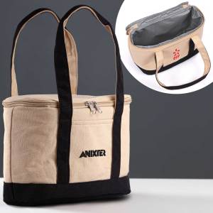 Insulated Cotton Lunch Tote 1 Insulated Cotton Lunch Tote 1