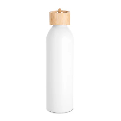 22 Oz. Meriden Aluminum Bottle w/Bamboo Lid & Cotton String Loop 1