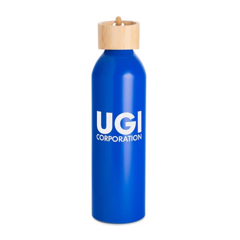 22 Oz. Meriden Aluminum Bottle w/Bamboo Lid & Cotton String Loop 1