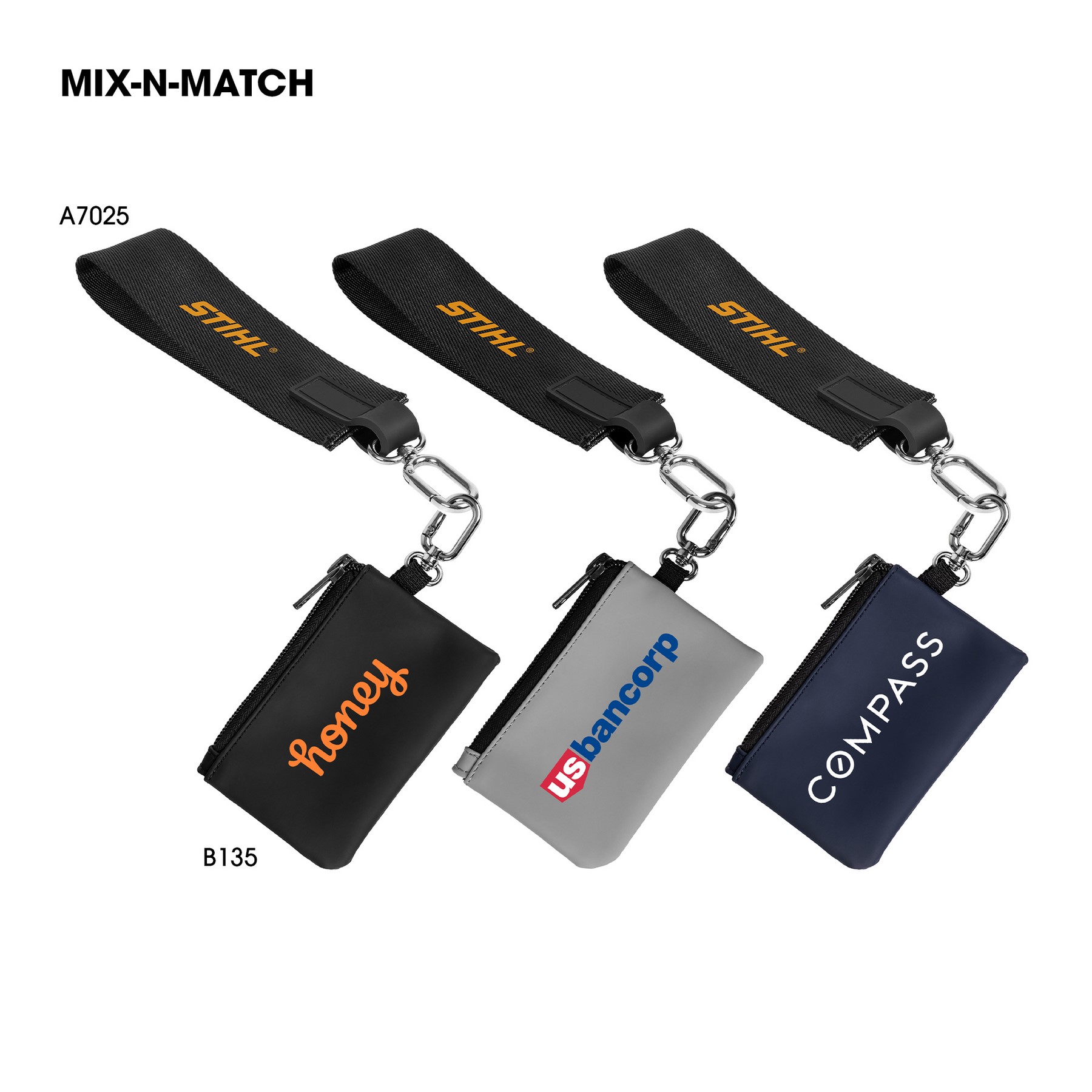 Grab & Go Webbing Wristlet with Carabiner (Factory Direct) 10-12 Weeks 1