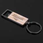 Bamboo Key Chain Bottle Opener - Bamboo Brown/Gunmetal Gray Bamboo Key Chain Bottle Opener - Bamboo Brown/Gunmetal Gray