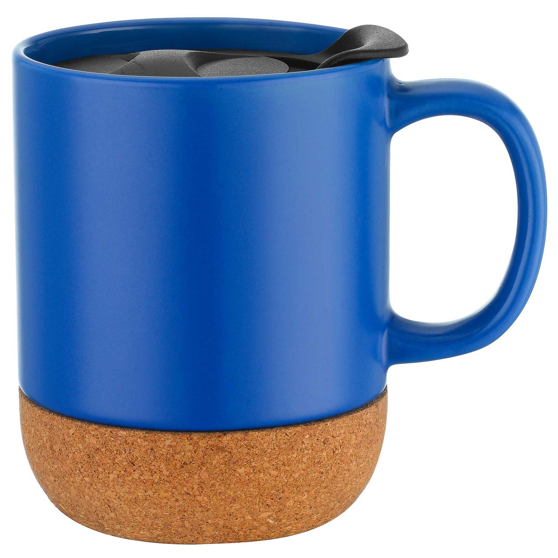 12oz. Cork Bottom Ceramic Mug with Plastic Lid 1