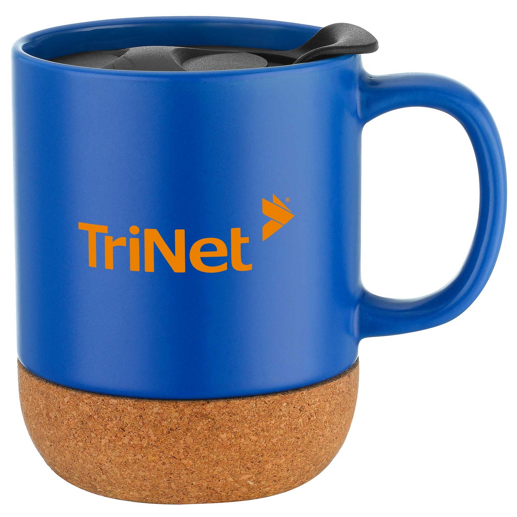 12oz. Cork Bottom Ceramic Mug with Plastic Lid 1