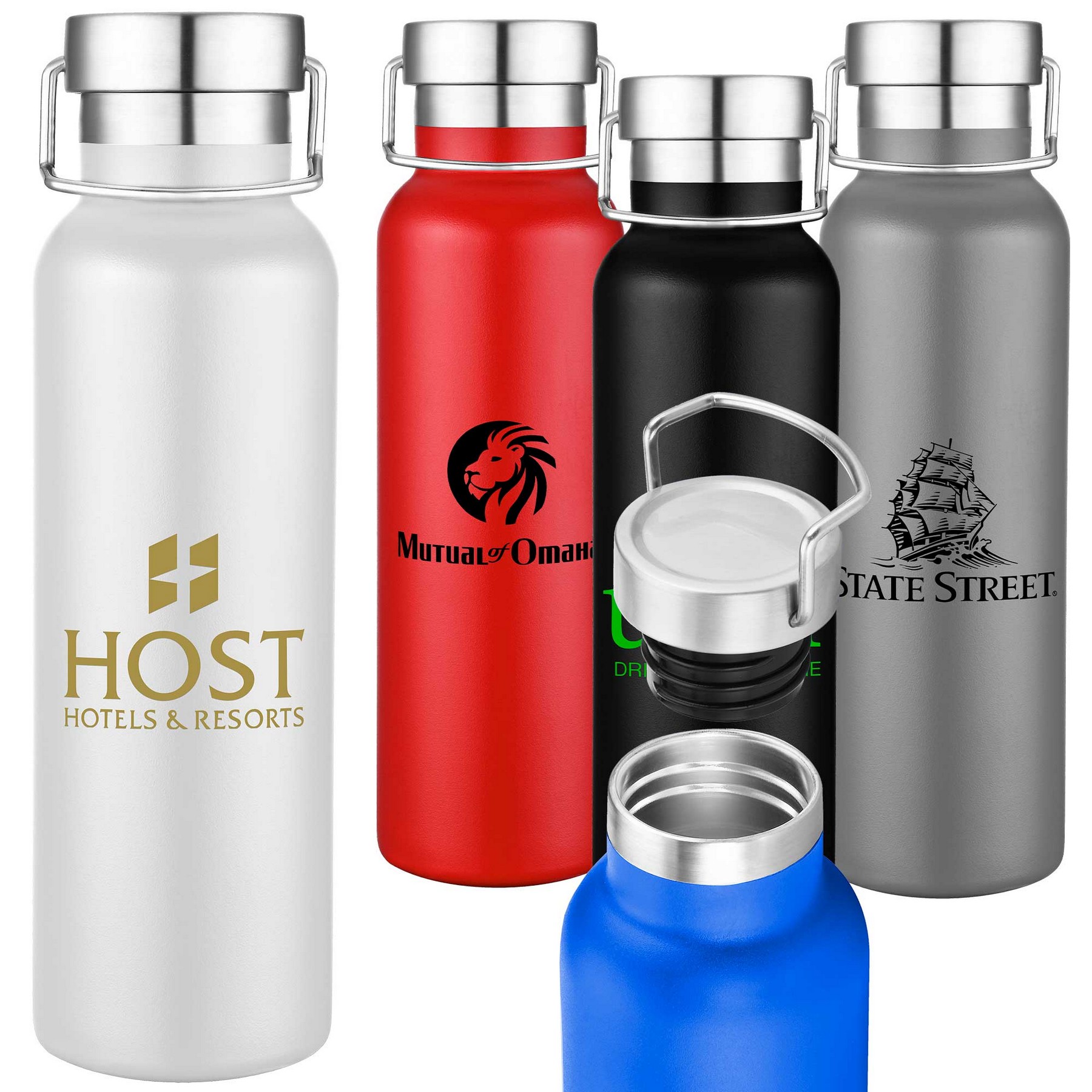 20oz Double-Wall Stainless Steel Water Bottle with Loop Handle 1