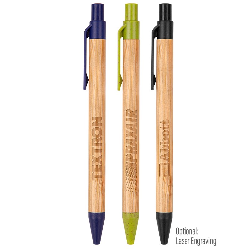 The Albury Bamboo Wheat Straw Click-Action Ballpoint Pen 1