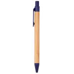 The Albury Bamboo Wheat Straw Click-Action Ballpoint Pen - Brown/Blue The Albury Bamboo Wheat Straw Click-Action Ballpoint Pen - Brown/Blue