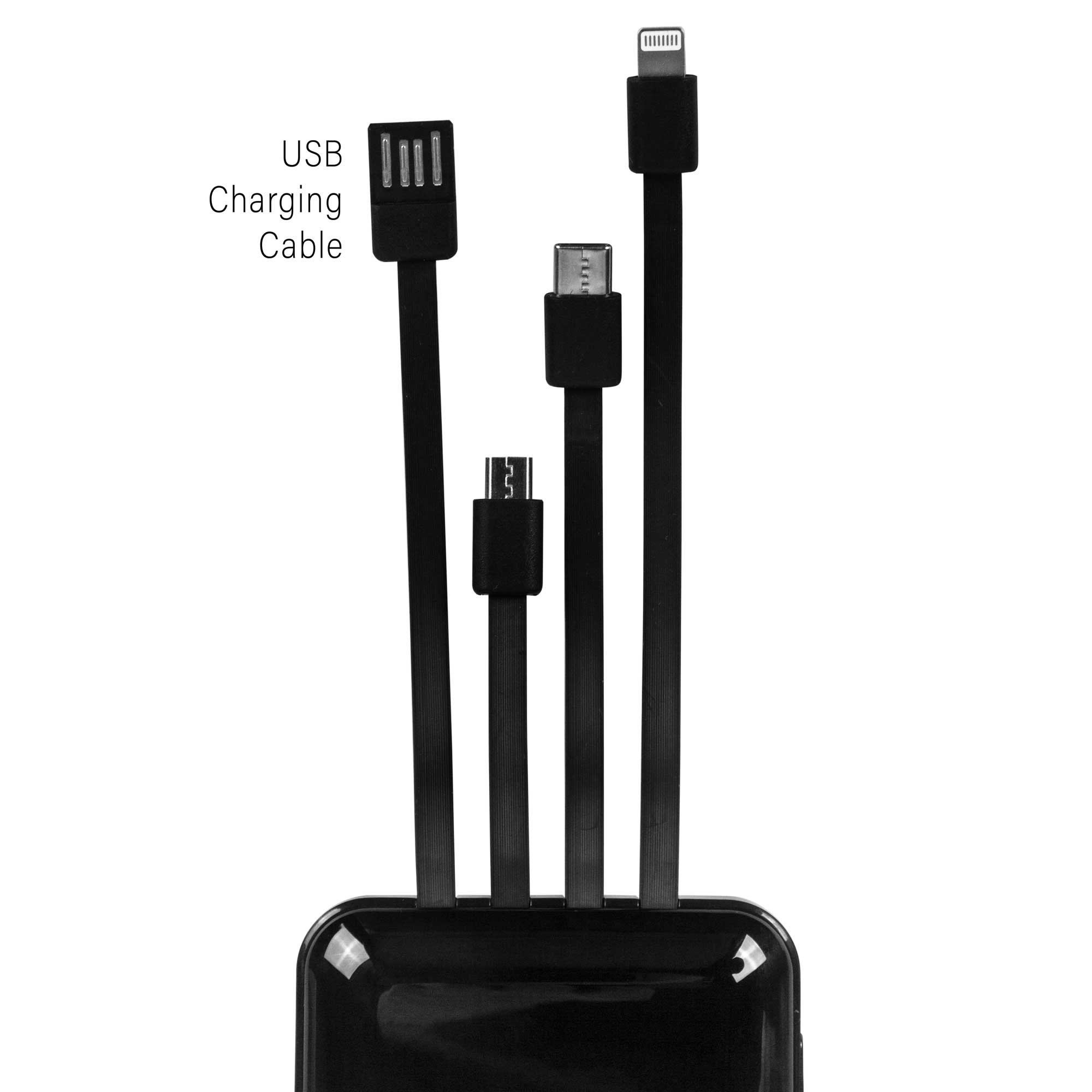 10,000 mAh Power Bank w/Built-In Charge Cables 1
