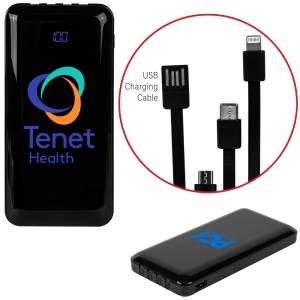 10,000 mAh Power Bank With Built-In Charge Cables 1 10,000 mAh Power Bank With Built-In Charge Cables 1