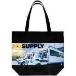 Arlington 300D Two-Tone Dye Sublimation Tote Bag - Black Arlington 300D Two-Tone Dye Sublimation Tote Bag - Black