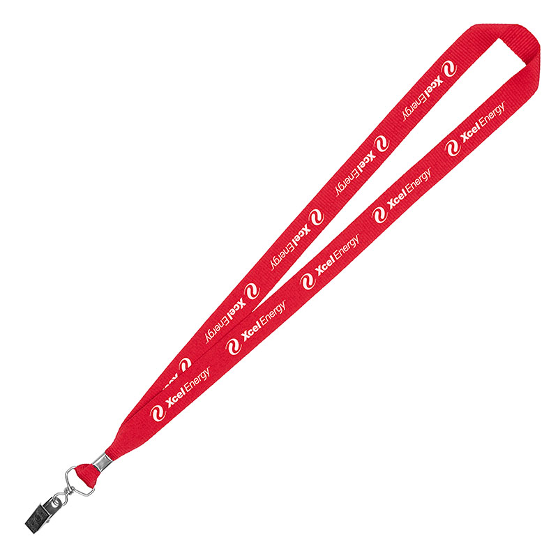 3/4" Eco Friendly rPET Lanyard w/ Bulldog Clip 1