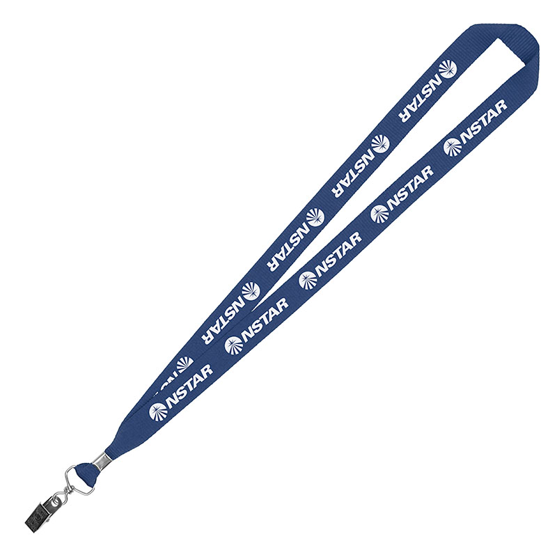 3/4" Eco Friendly rPET Lanyard w/ Bulldog Clip 1