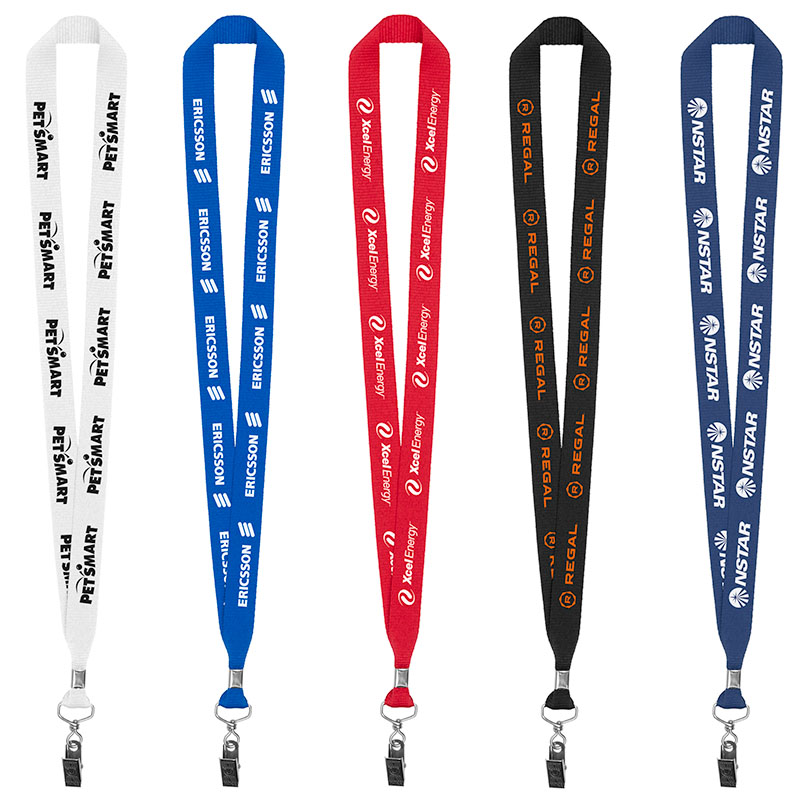 3/4" Eco Friendly rPET Lanyard w/ Bulldog Clip 1