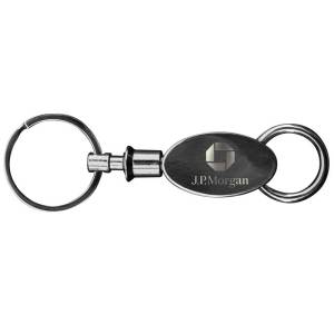 Gunmetal Elliptical Key Chain 1 Gunmetal Elliptical Key Chain 1