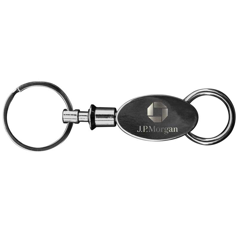 Gunmetal Elliptical Key Chain 1 Gunmetal Elliptical Key Chain 1