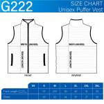 Unisex 100% Polyester Puffer Vest (10-11 Weeks Ocean) - Various Blank Size Chart Unisex 100% Polyester Puffer Vest (10-11 Weeks Ocean) - Various Blank Size Chart