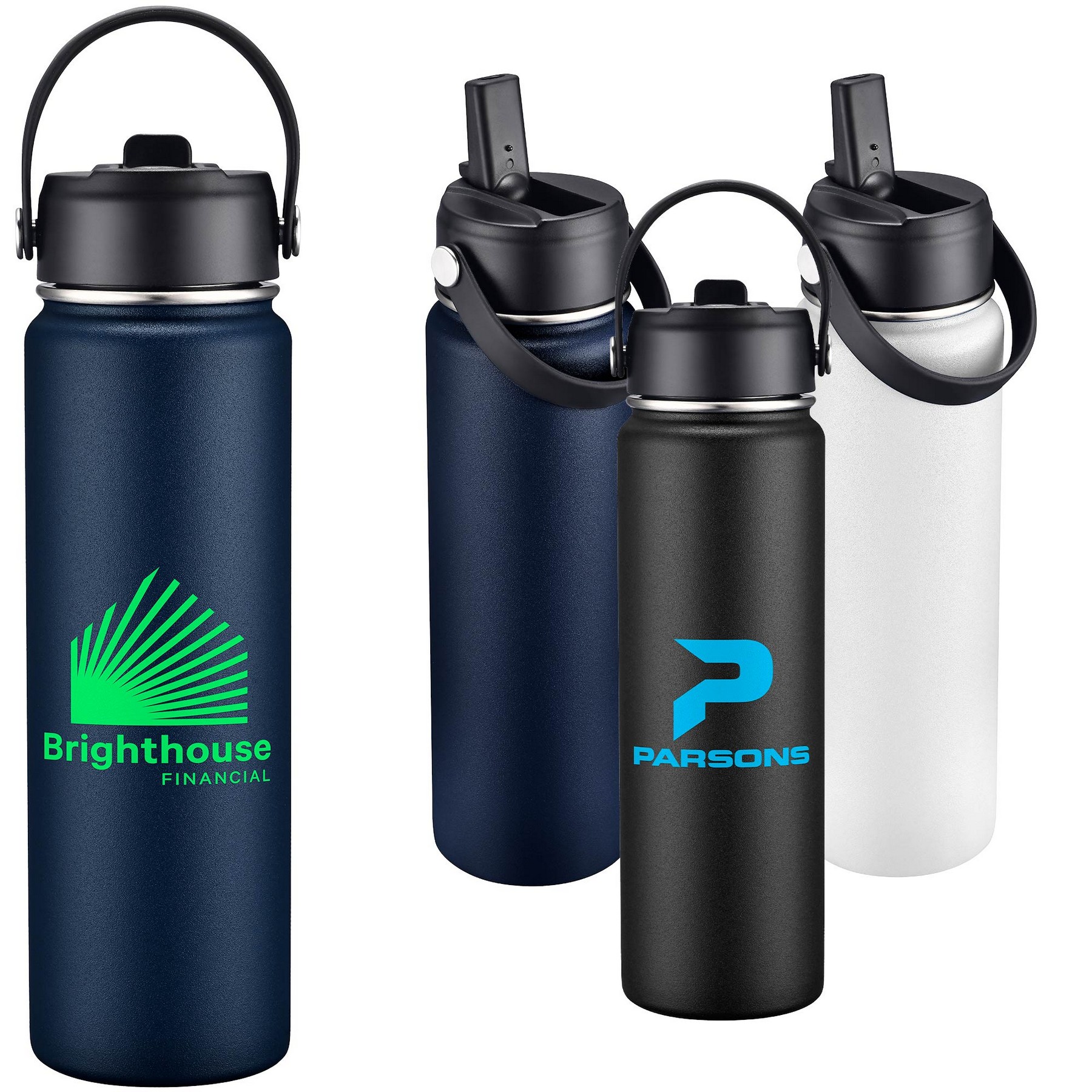 27oz. Stainless Steel Thermal Water Bottle with Flip Straw & Silicone Base 1