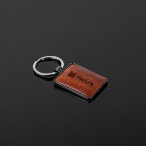 3x4cm Rectangle Shape Dark Gray Metal Keychain with Wooden Plate 1 3x4cm Rectangle Shape Dark Gray Metal Keychain with Wooden Plate 1