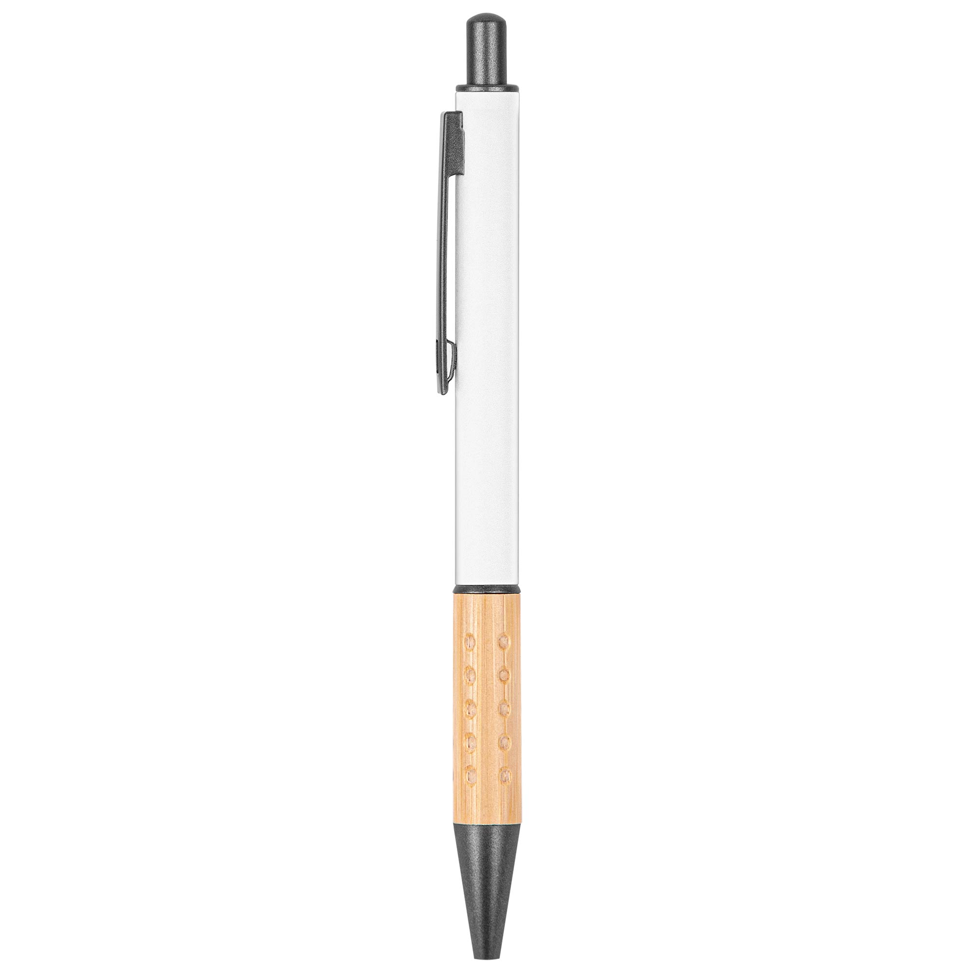 The Gosford Gunmetal Click-Action Ballpoint Pen w/Bamboo Accent 1