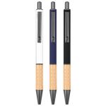 The Gosford Gunmetal Click-Action Ballpoint Pen w/Bamboo Accent - Group Clip The Gosford Gunmetal Click-Action Ballpoint Pen w/Bamboo Accent - Group Clip