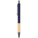 The Gosford Gunmetal Click-Action Ballpoint Pen w/Bamboo Accent - Blue The Gosford Gunmetal Click-Action Ballpoint Pen w/Bamboo Accent - Blue