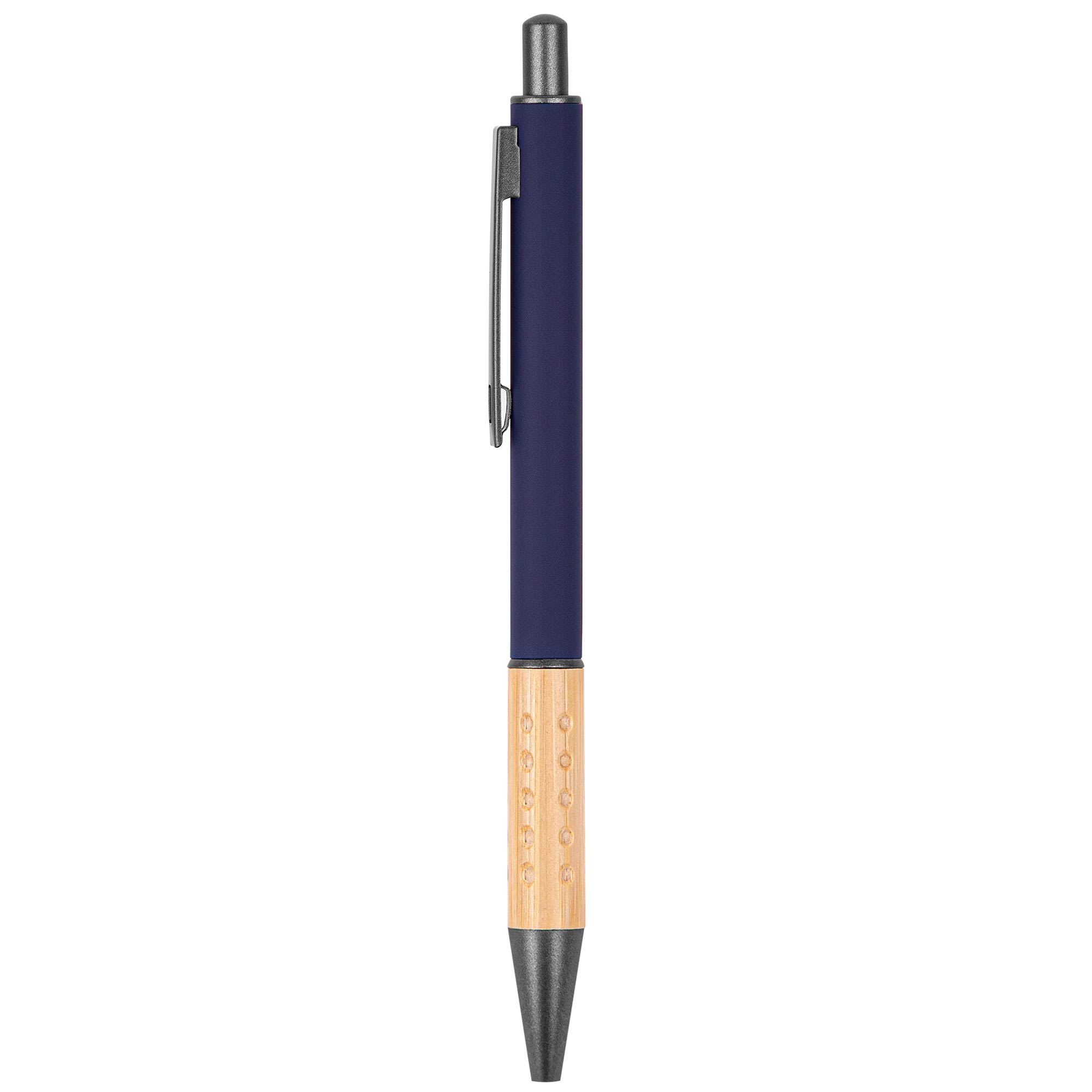 The Gosford Gunmetal Click-Action Ballpoint Pen w/Bamboo Accent 1